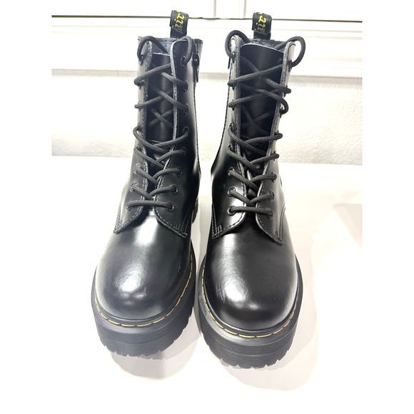 Dr. Martens 1460 Made In England Black Smooth Leather Platform Boots W10/M9 - Picture 1 of 15